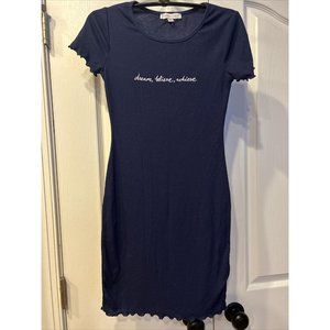 Sincerely Jules Dress Size Small Navy Blue Cap Sleeve Dream Achieve Stretch